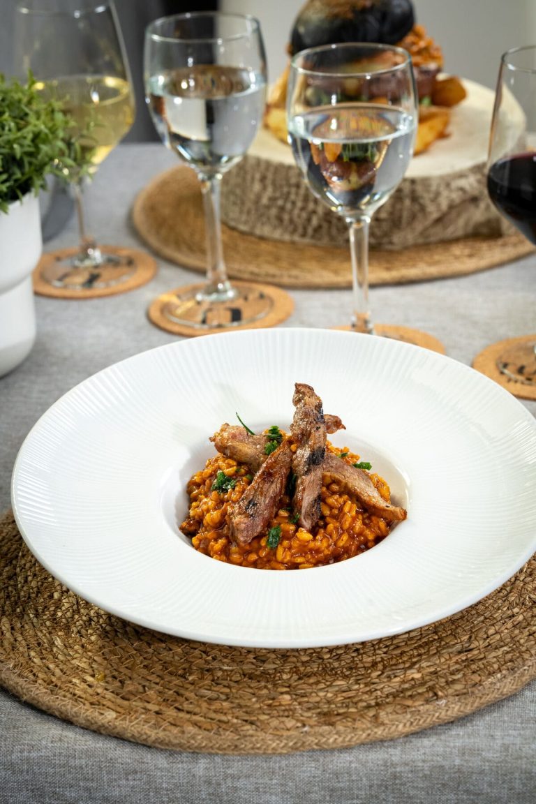 Arroz meloso de abanico ibérico